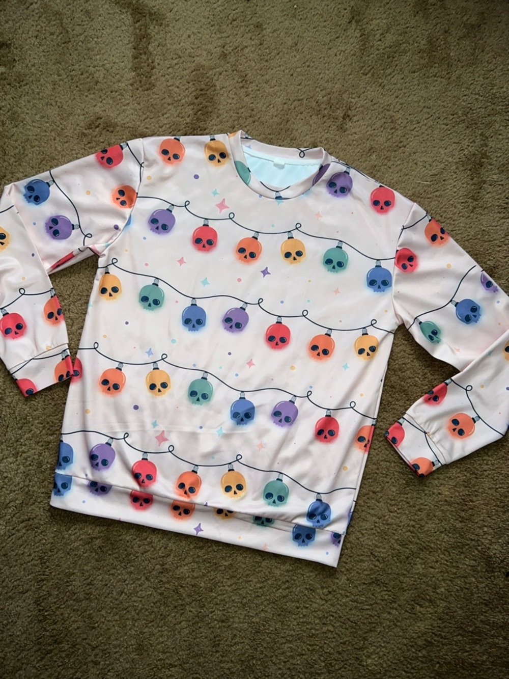 Pastel Rainbow Skull String Lights Sweatshirt